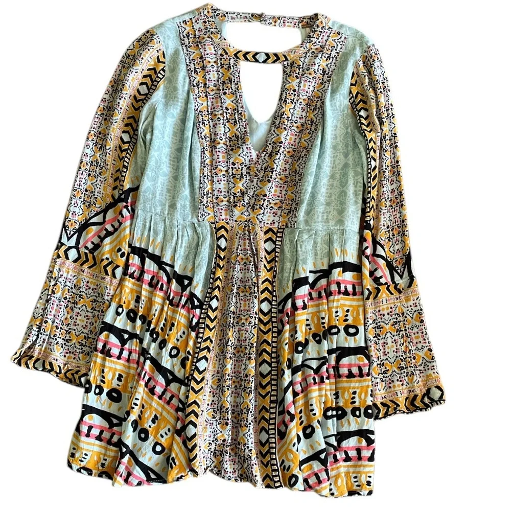 Free People Tegan border printed bohemian dress